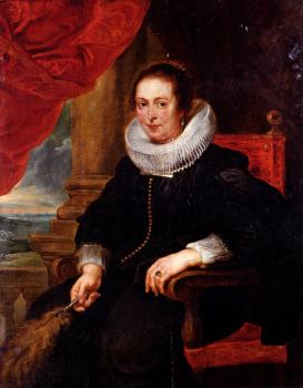 Peter Paul Rubens : Portrait Of A Woman, Probably His Wife